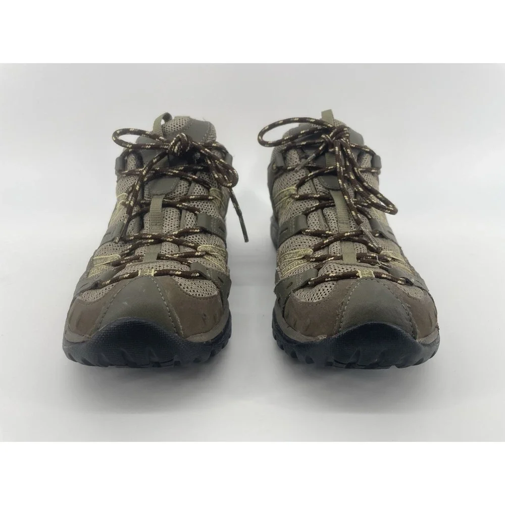 Merrell  Hiking Shoes Womens 9.5 Brindle Brown Waterproof Vibram Low Top J52410